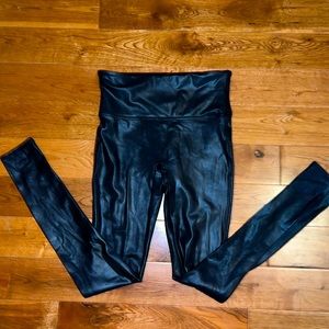 Spanx faux black leather pant